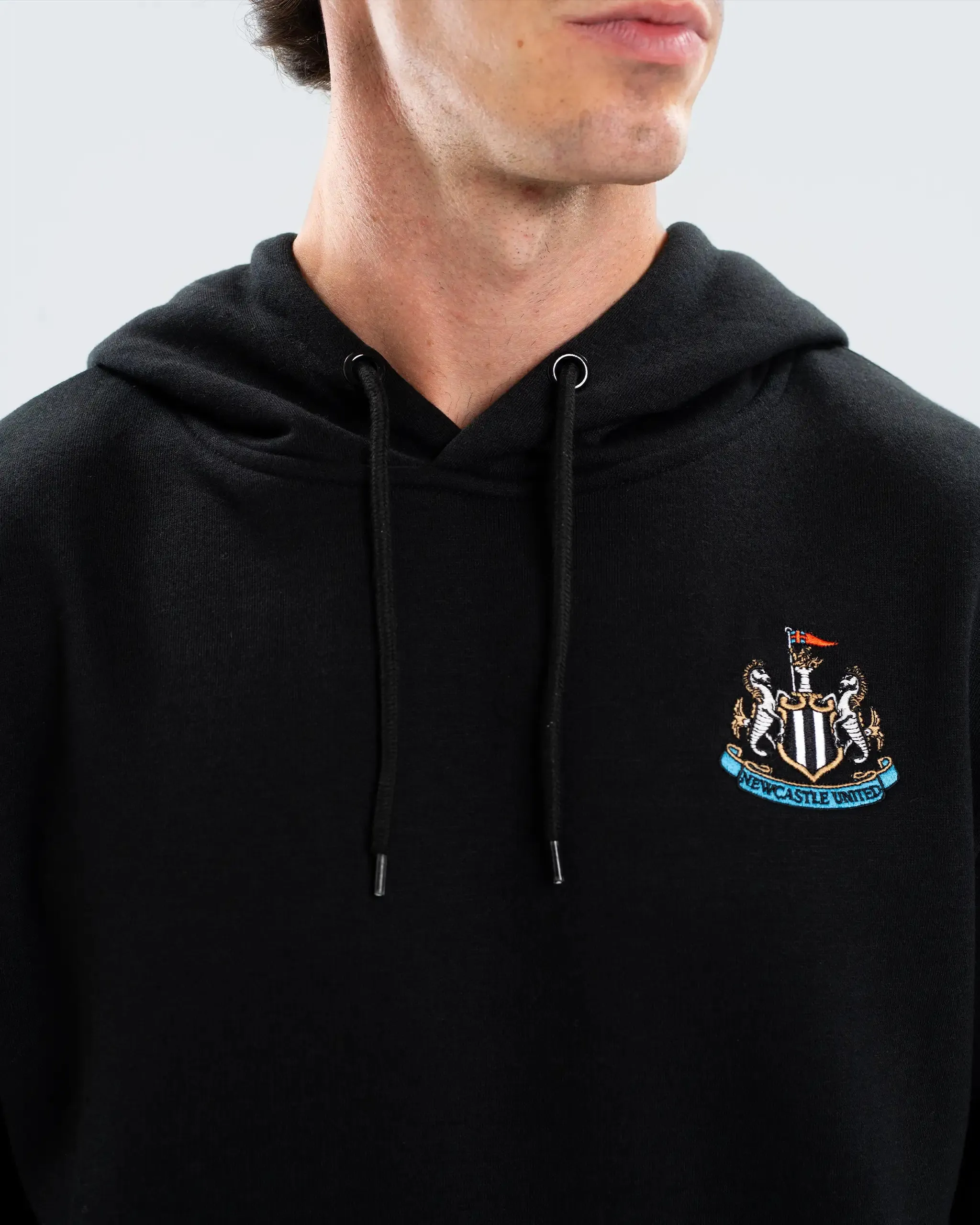 Newcastle United Men's Essentials Range Black Hoodie Cozy Stretch Fit