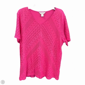 Top Short Sleeve By Cj Banks In Pink, Size: 1x Breathable Material