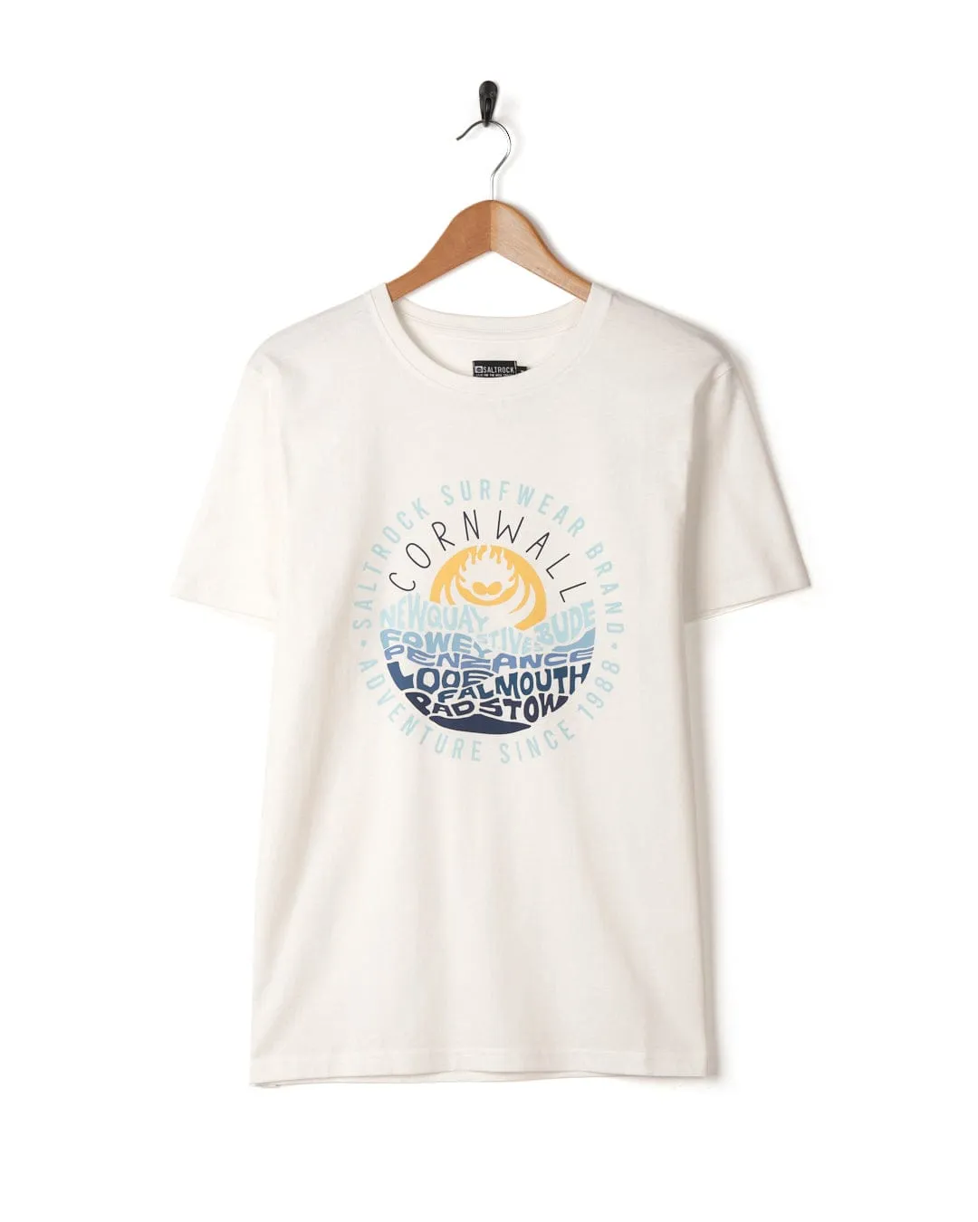 Layers Cornwall - Mens Short Sleeve T-Shirt - White EcoFriendlyMaterial Classic Smart