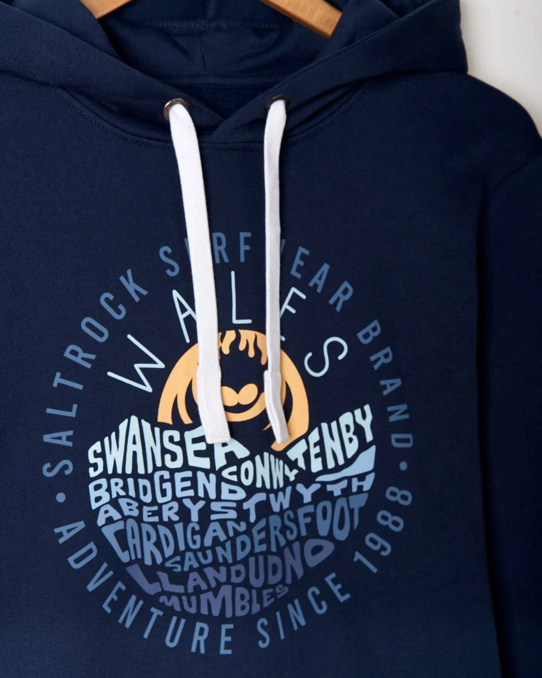 Layers Wales - Mens Pop Hoodie - Blue Fade Resistant Dye Relax Fit Design