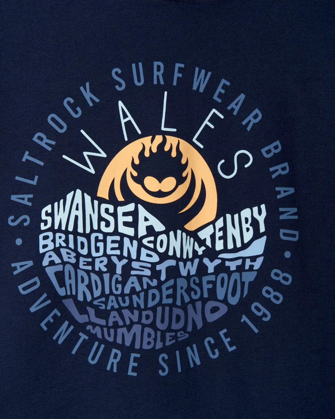 Layers Wales - Mens Pop Hoodie - Blue V neck Quick Wear