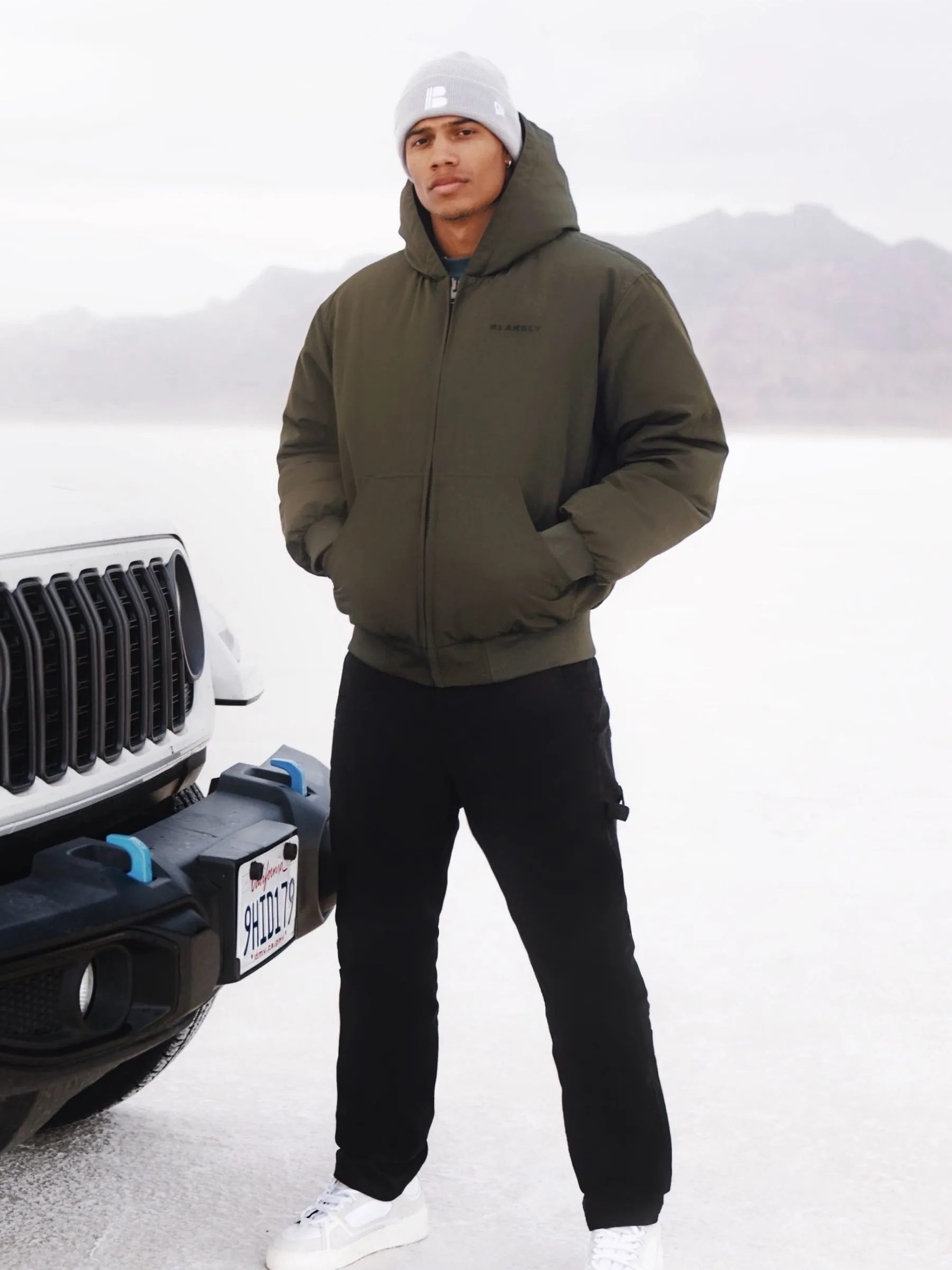 Layton Hooded Jacket - Khaki Green Down Filled ReinforcedStressPoints