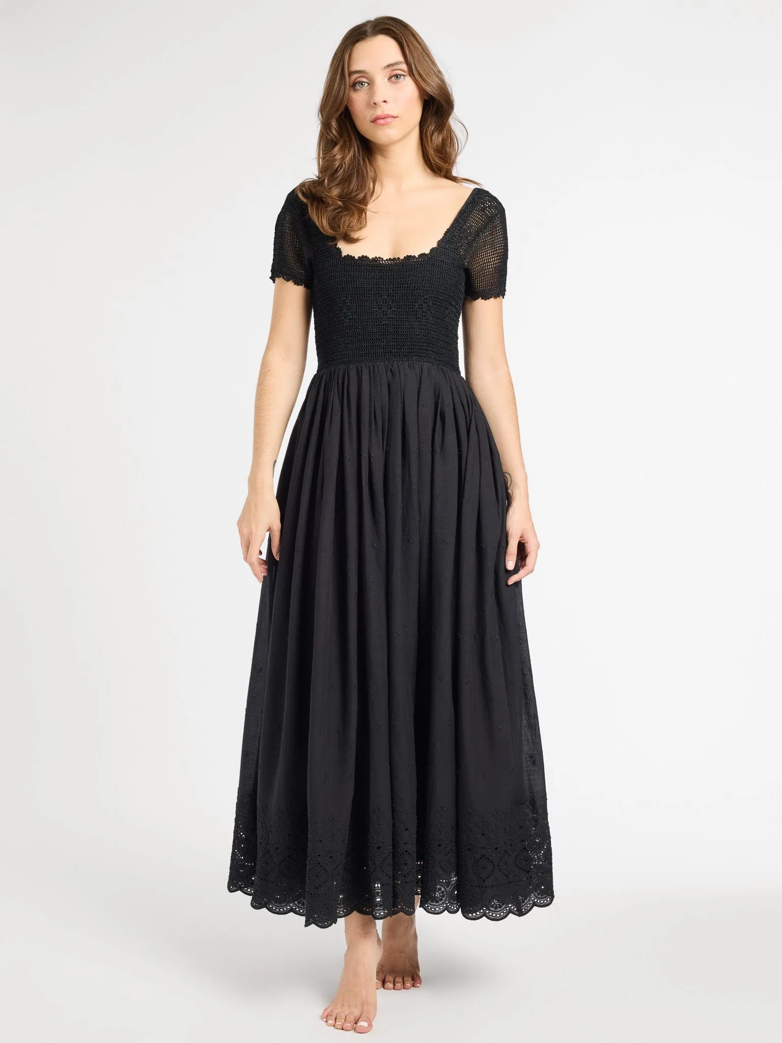 Carla Crochet Dress in Black Stylish Silhouette