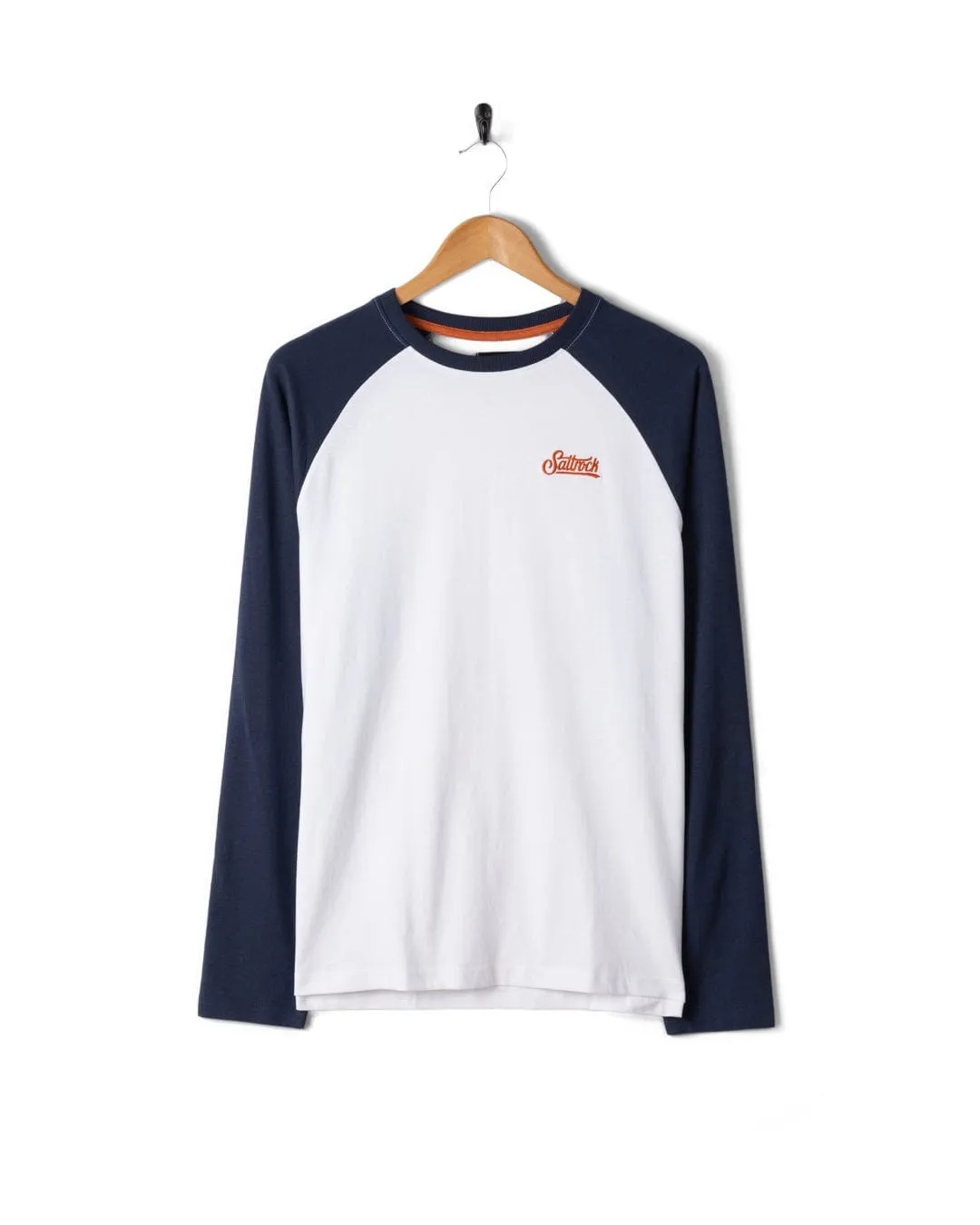 Pitcher Embroidery - Mens Raglan Long Sleeve T-Shirt - Dark Purple Sporty Fashion Timeless Wear