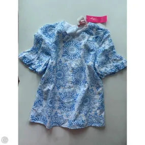 Non Toxic Printing Top Short Sleeve Designer By Lilly Pulitzer In Blue, Size: Xs