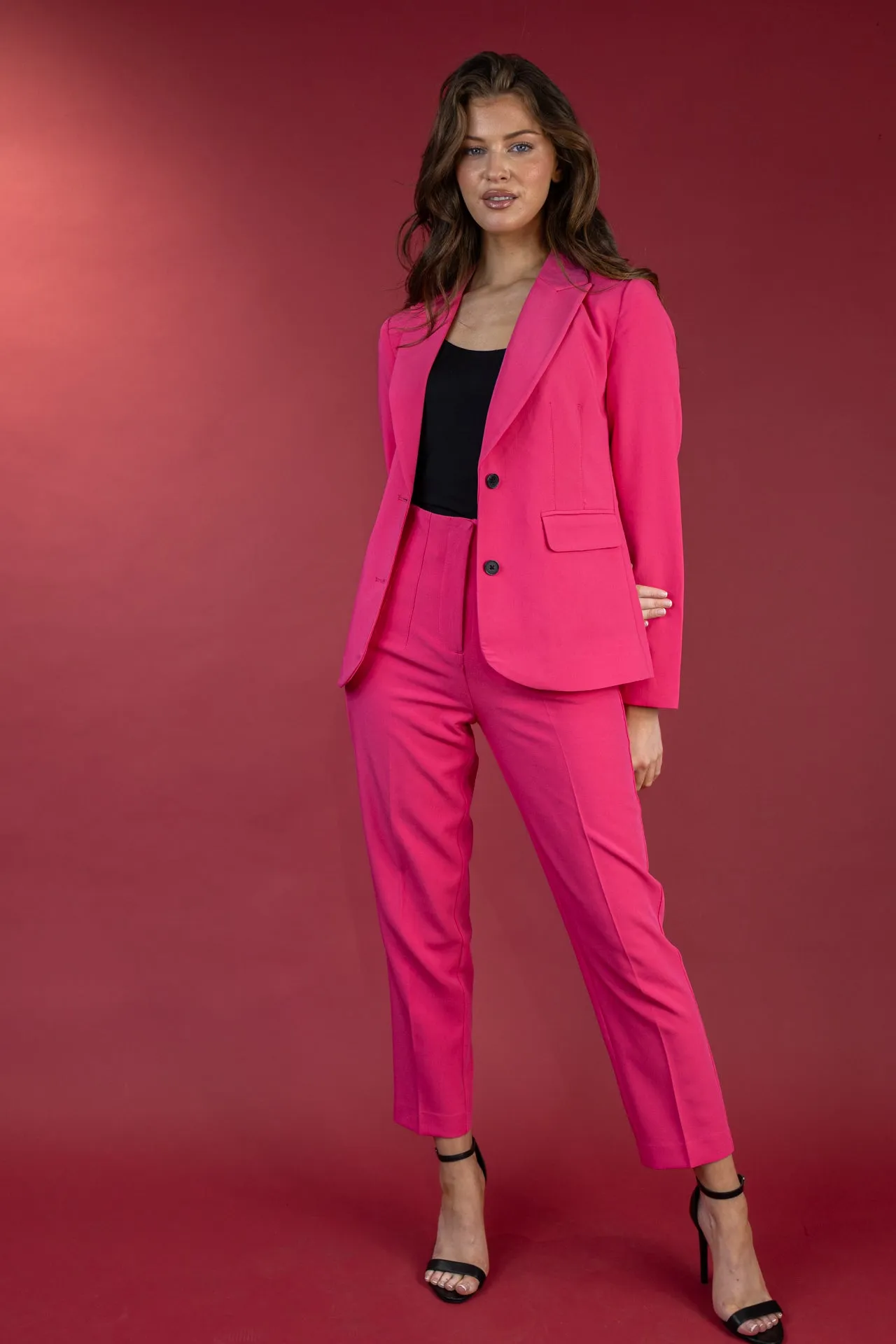 WaterRepellentCoating Snug Fit Raven Pink Trousers