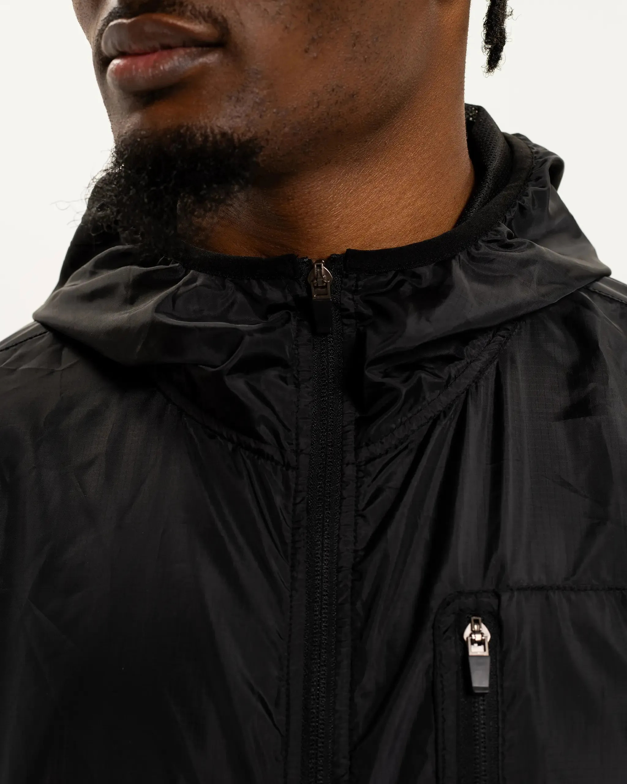 Newcastle United Men's Lightweight Black Hooded Jacket Flex Fit Design Moisture Wicking Finish