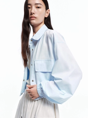 Temperature Regulating Drawstring Hem Cropped Jacket
