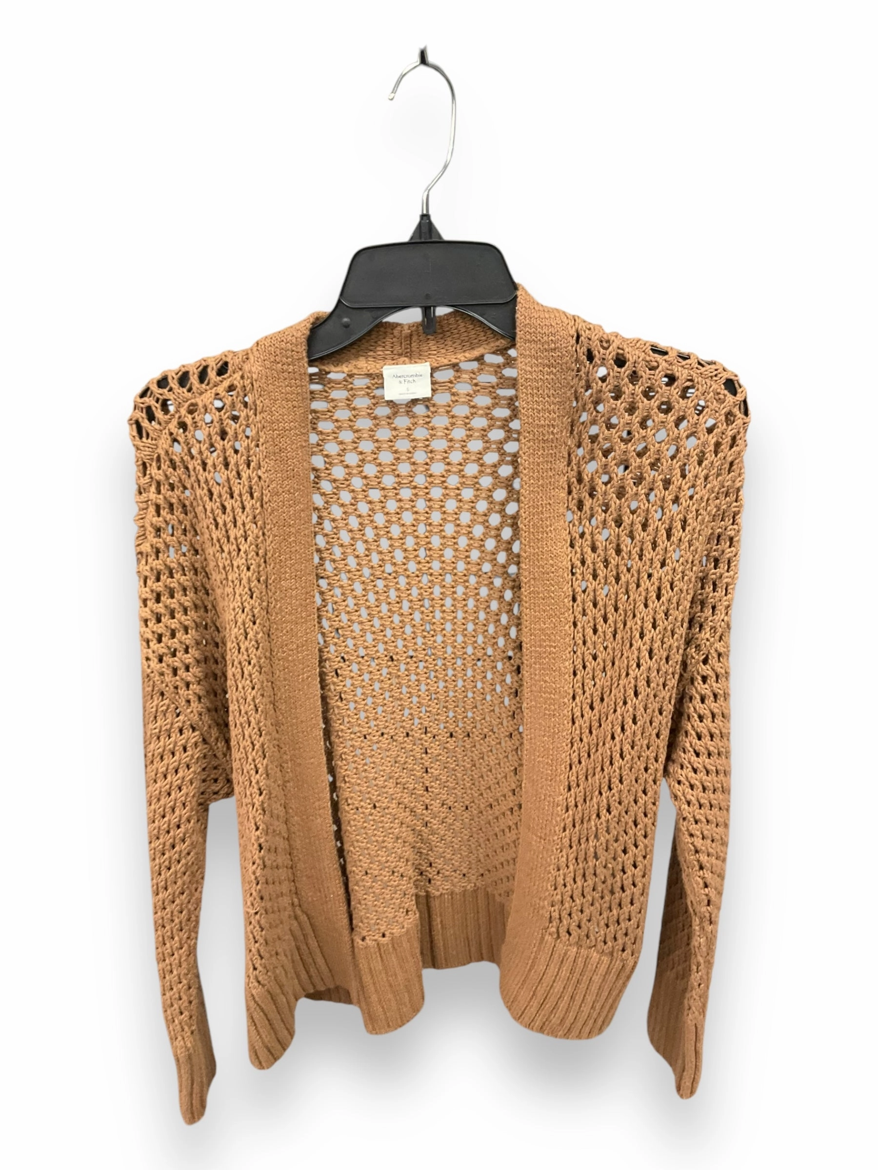 Sweater Cardigan By Abercrombie And Fitch In Brown, Size: S Versatile Shirt Thermal Regulating Fabric