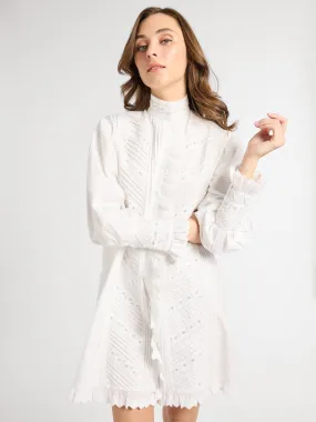 Relaxed fit wear Mika Dress in White