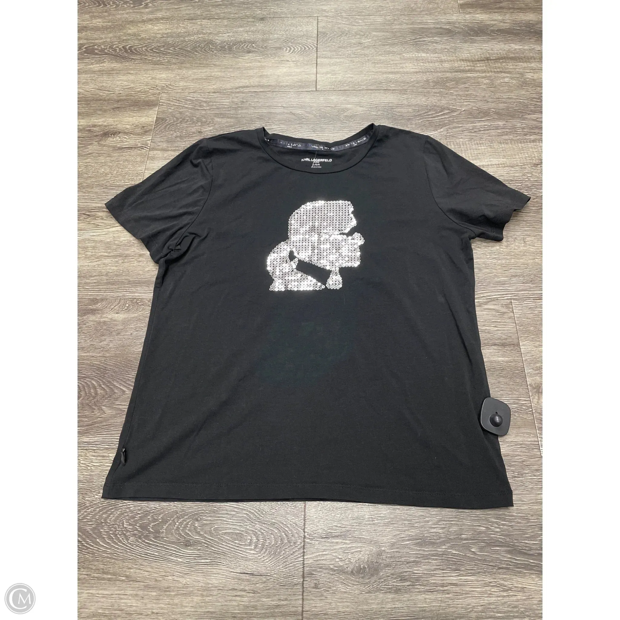 Top Short Sleeve Designer By Karl Lagerfeld In Black, Size: L Sleek Design