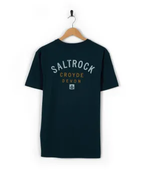 Location Croyde - Mens T-Shirt - Blue Ethically Sourced Cotton