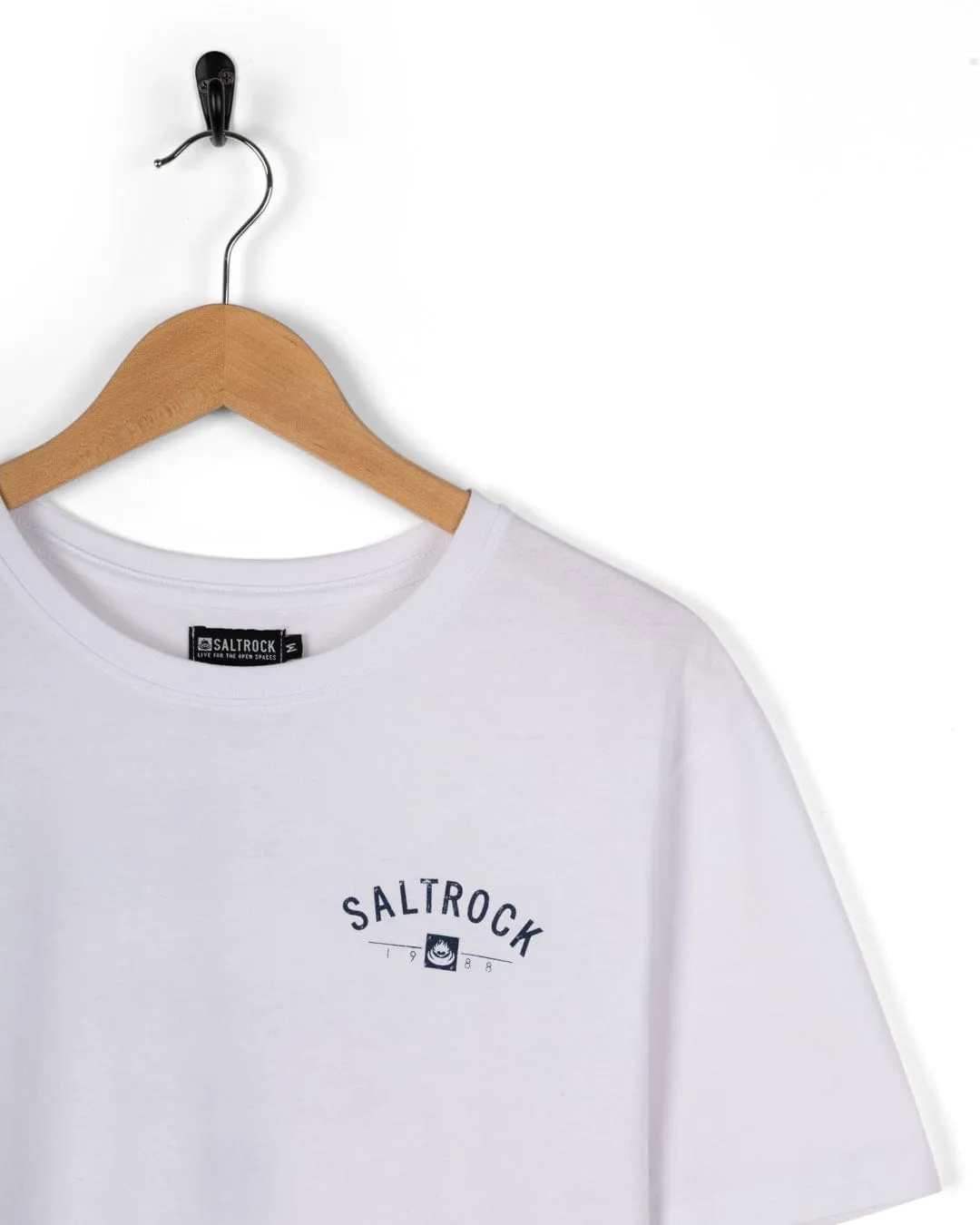 Location Woolacombe - Mens T-Shirt - White Layered Hem Design