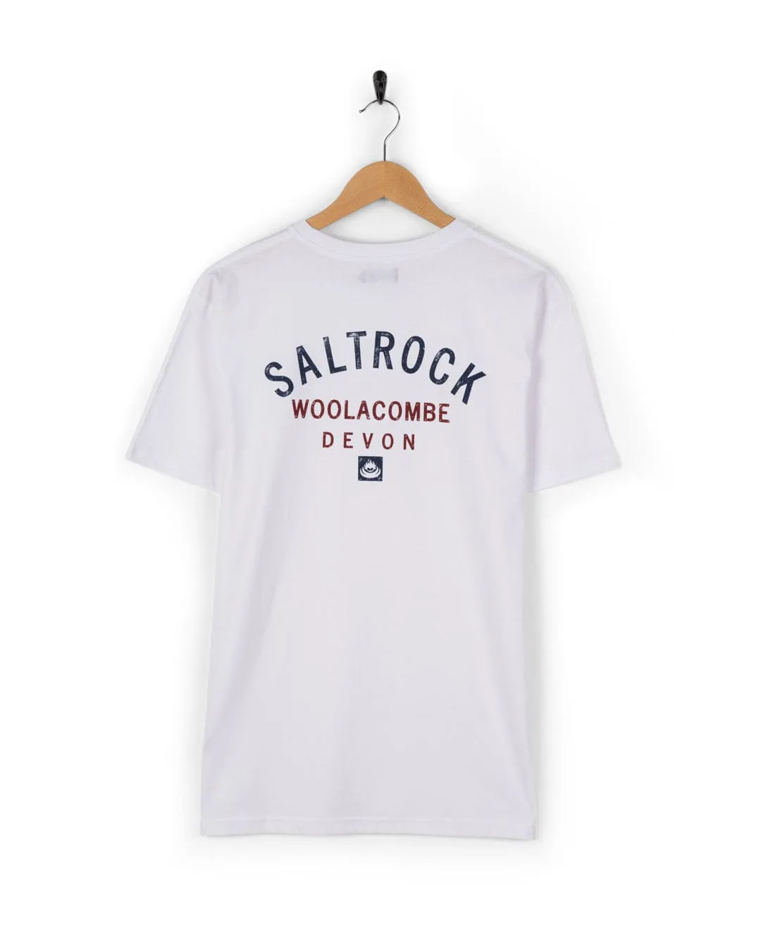 Location Woolacombe - Mens T-Shirt - White Cozy Wear Design Quick Fit Wear