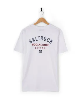 Location Woolacombe - Mens T-Shirt - White Cozy Wear Design Quick Fit Wear