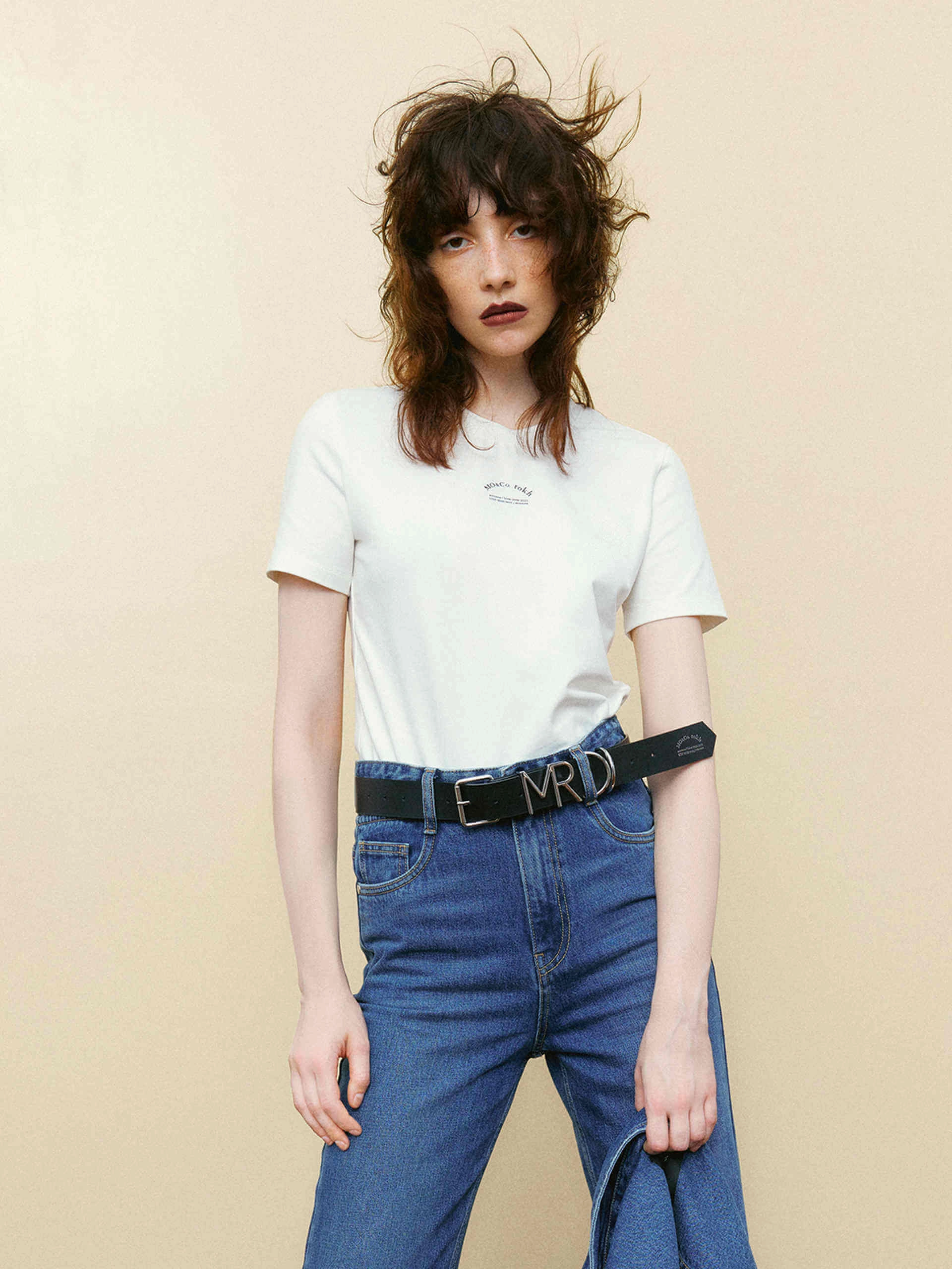 Four Way Stretch Logo Details Slim T-shirts