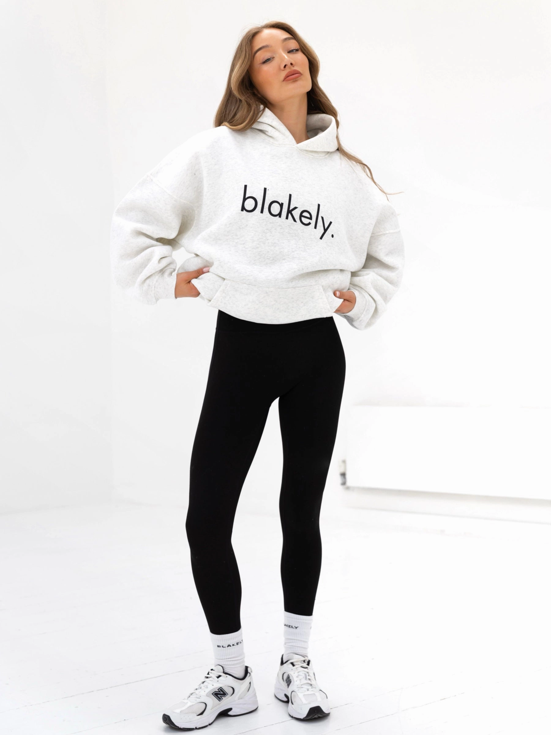 Logo Oversized Hoodie - Marl White Antelope like Quick Access