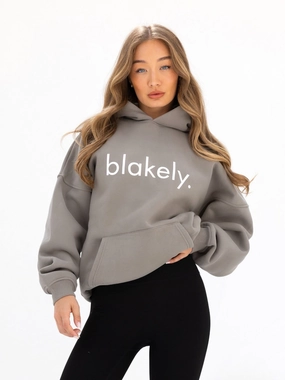 Logo Oversized Hoodie - Washed Khaki College Outfit