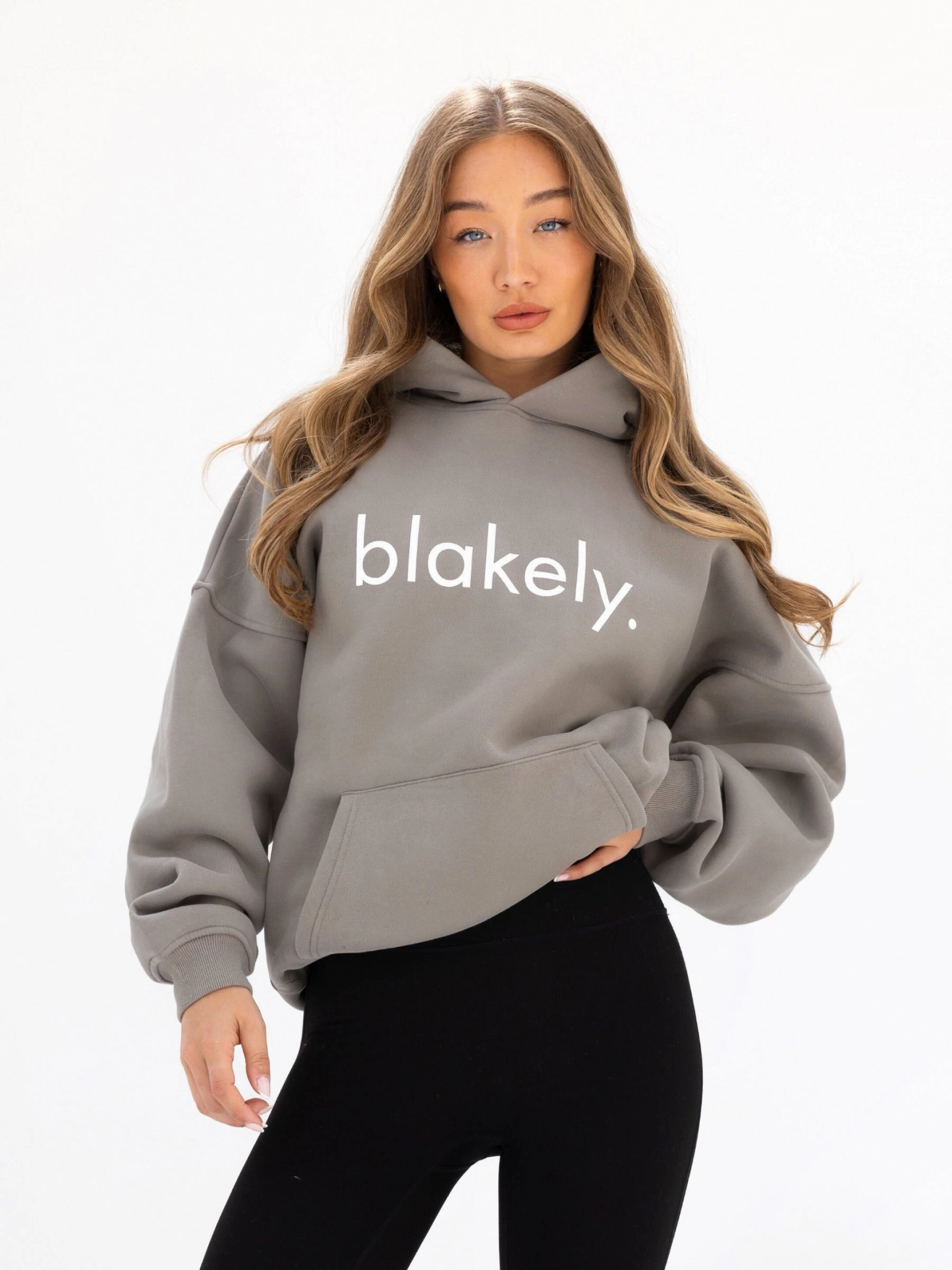 Logo Oversized Hoodie - Washed Khaki College Outfit