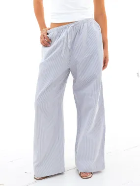 Lola Stripe Trousers - Grey Durable Build Vintage Inspired Weave