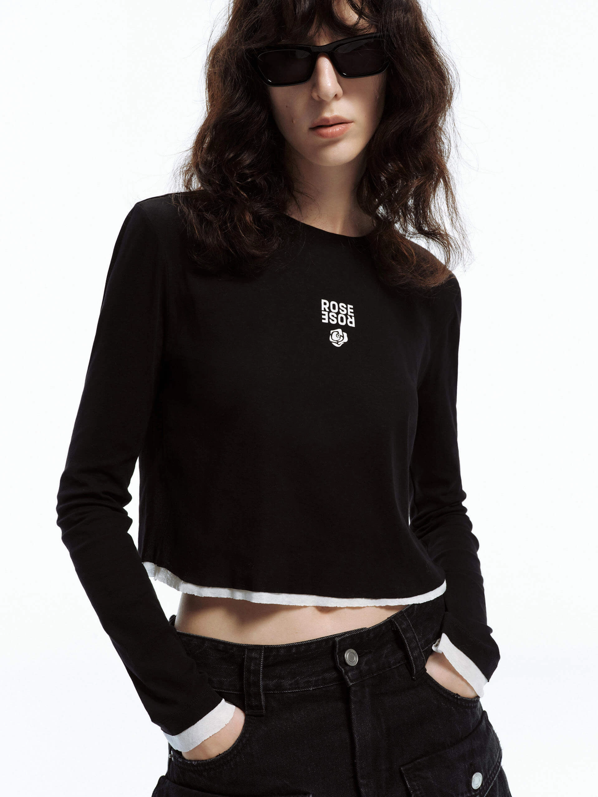 Sweat Wicking Panels Layered Warmth Long Sleeve Contrast Top