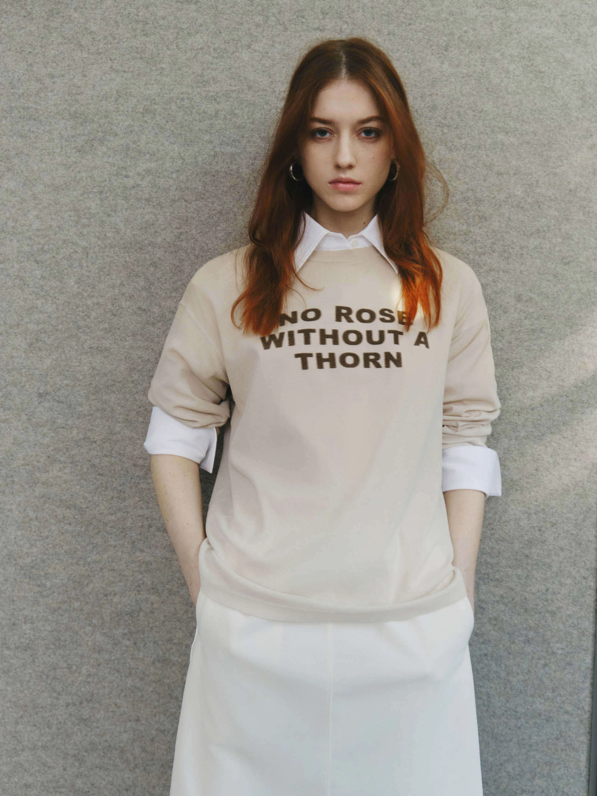 Long Sleeve Letter T-shirt Ultra Fine Yarn Dynamic Flex Fabric