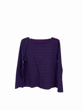Eco Friendly Dye Process Top Long Sleeve Basic By Talbots In Striped Pattern, Size: 1x