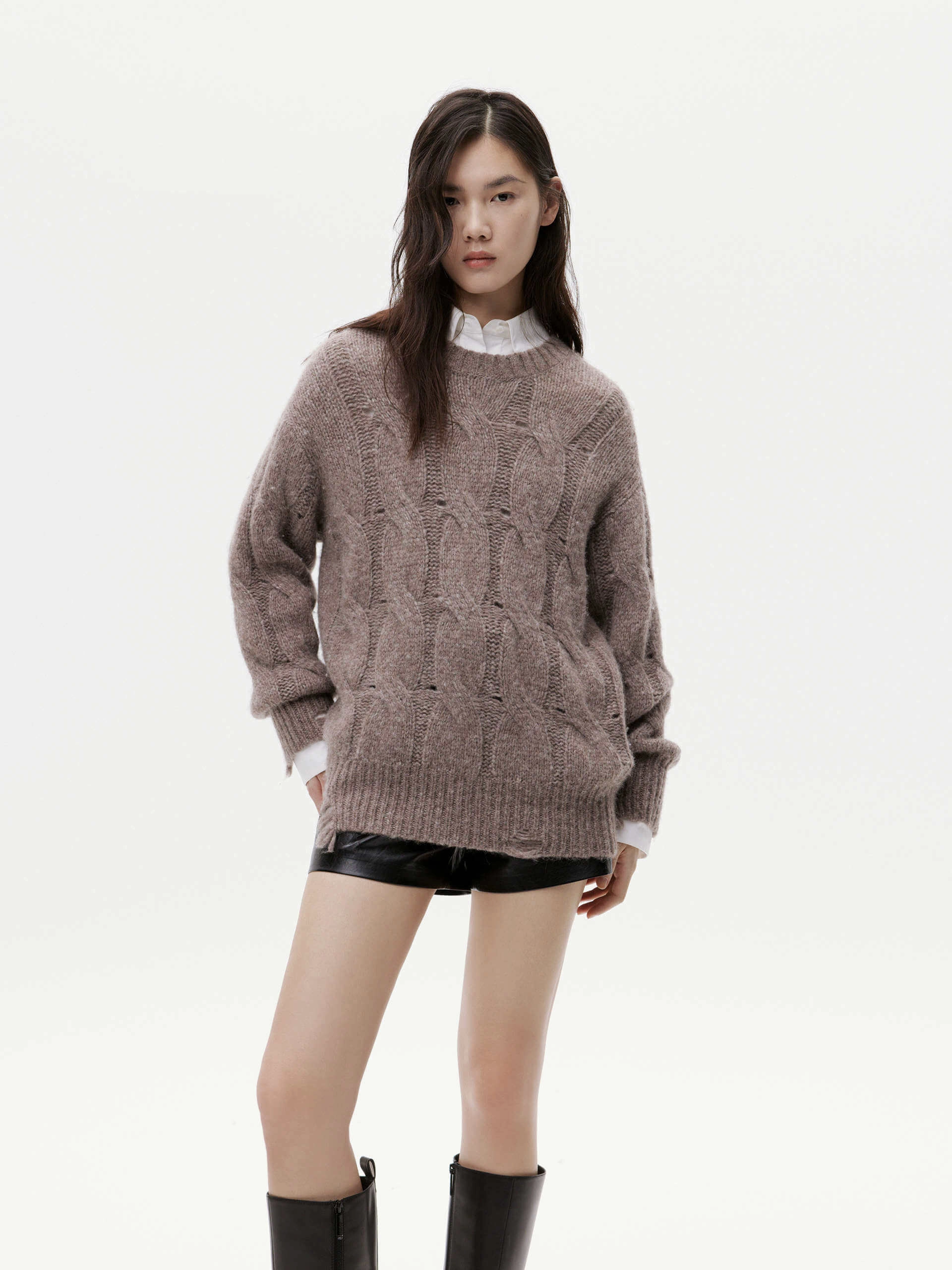Loose Distressed Sweater Anatomical Construction