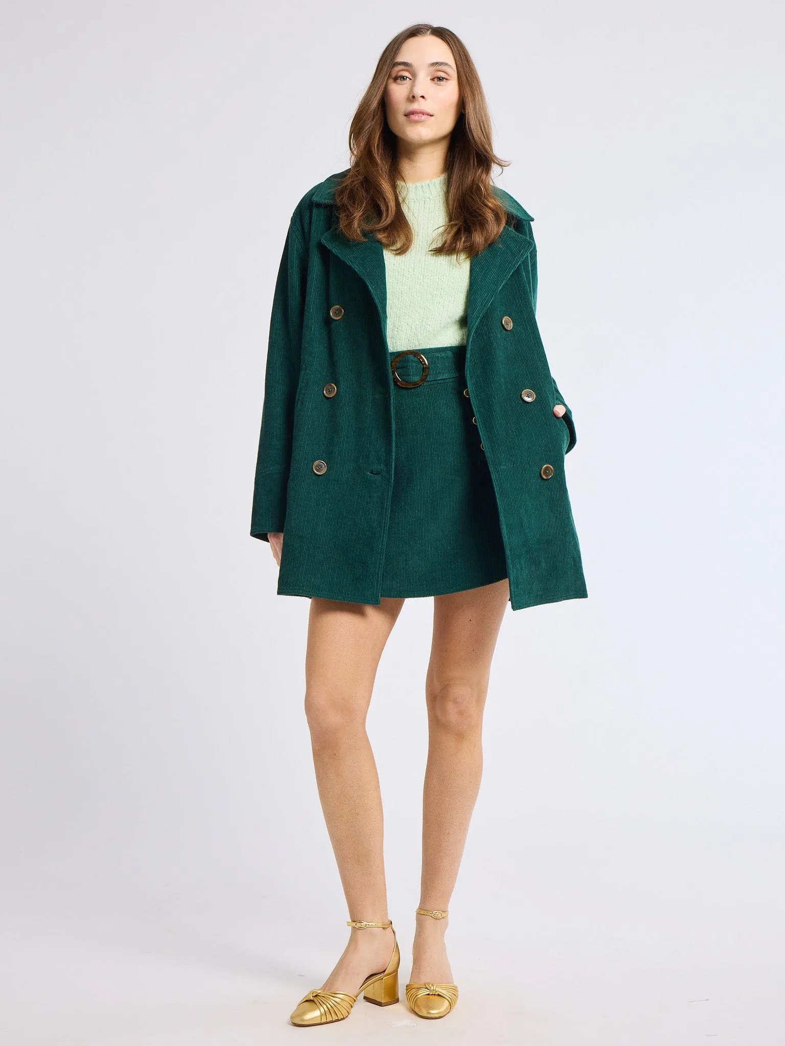 Street Vibe Lorelei Skirt in Spruce Cord