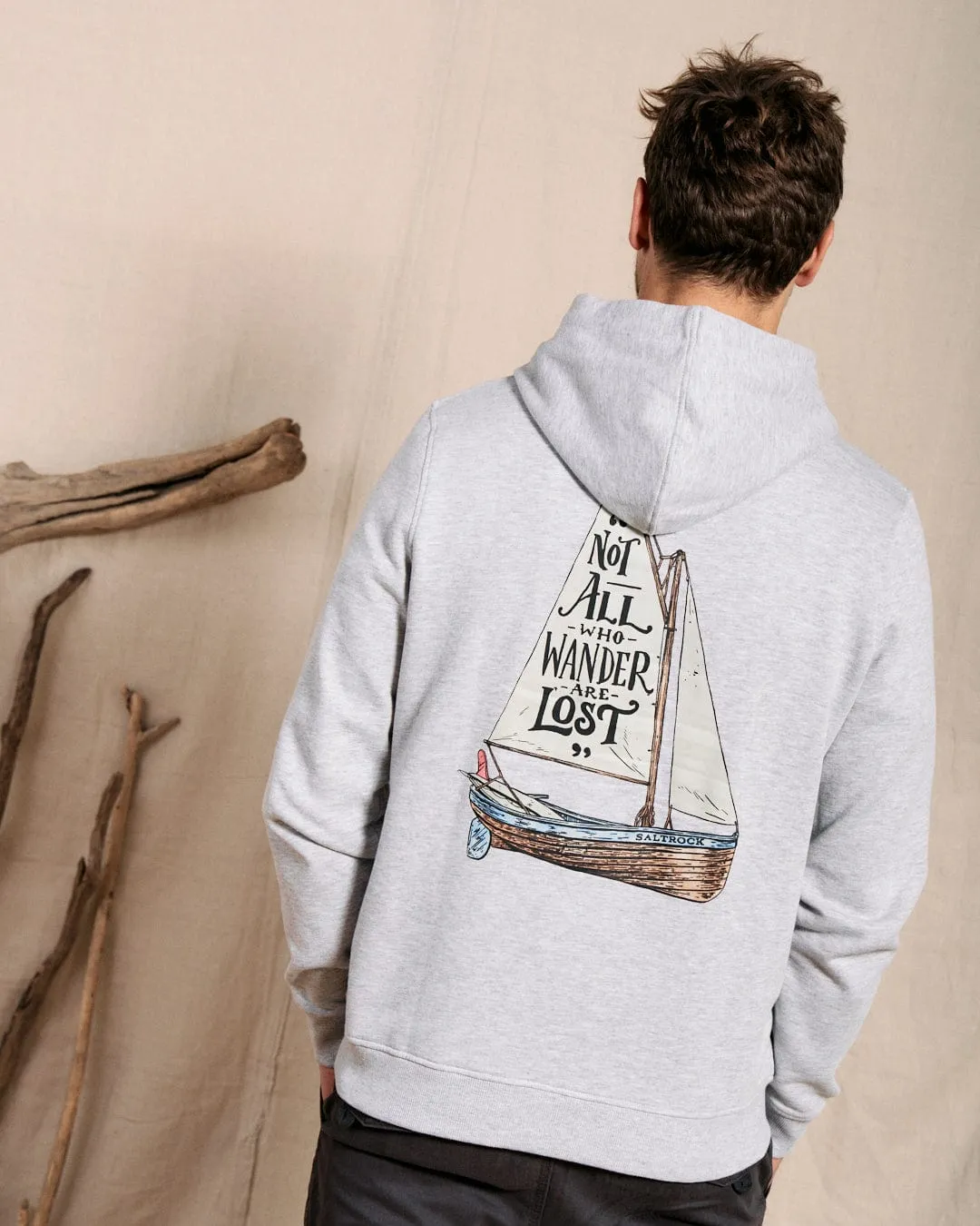 Lost Ships - Mens Pop Hood - Grey Sophisticated Layers Trendy Design