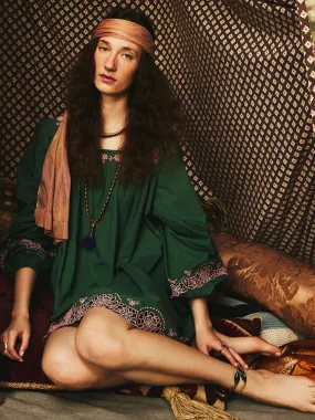 Smile Glow Peace Glow Lovina Dress in Palm Eyelet