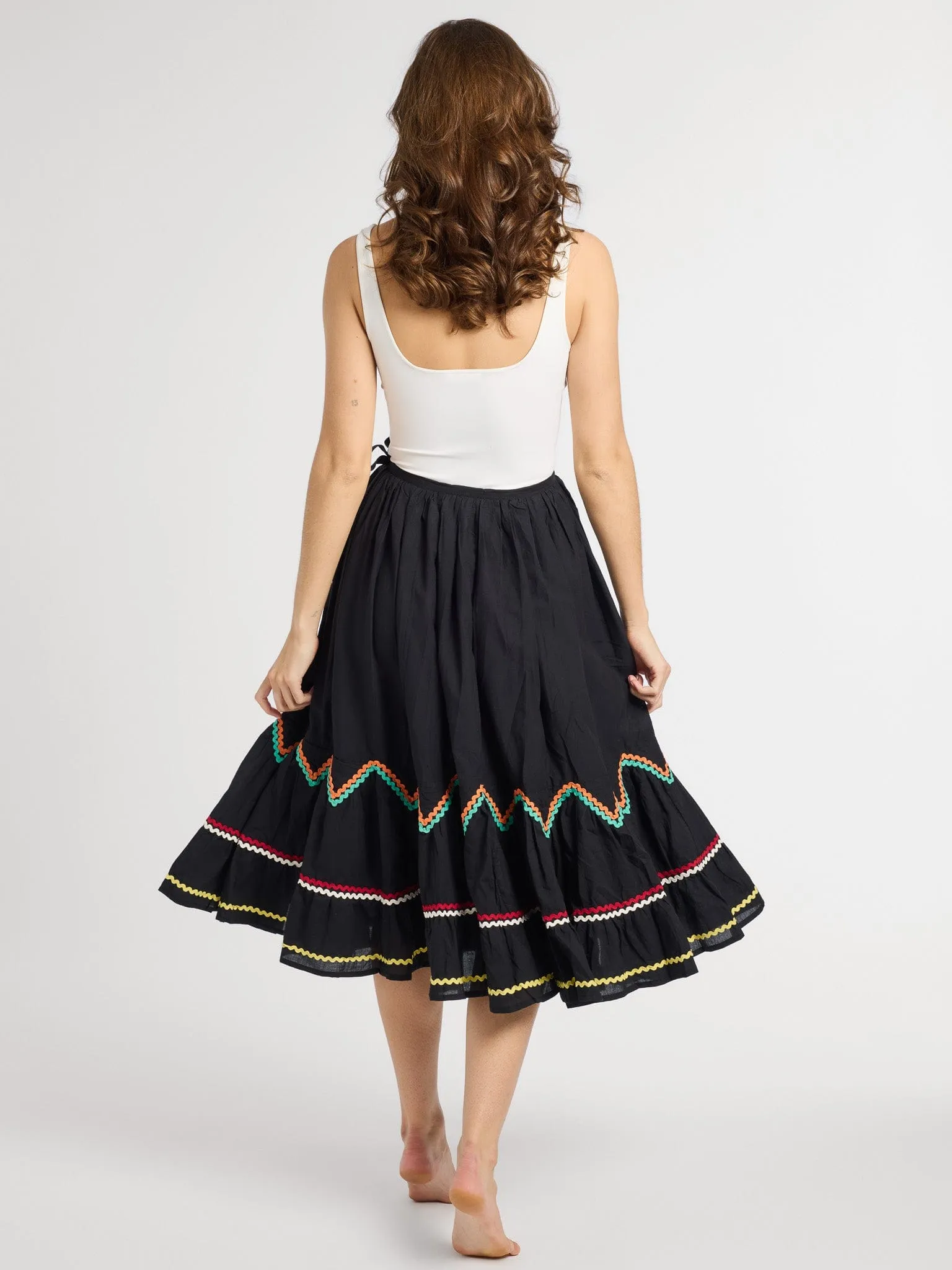 Amalie Skirt in Black Adjustable Closure