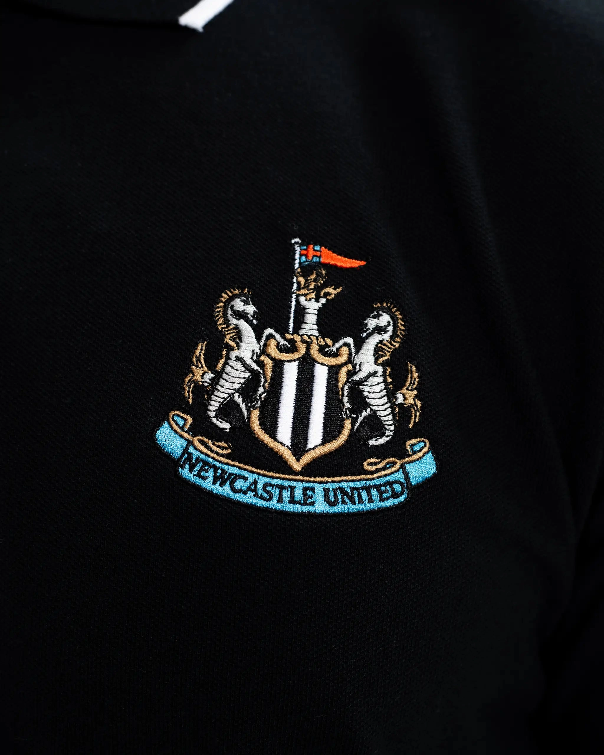 Newcastle United Men's Essentials Range Black Polo Shirt Comfortable Layer