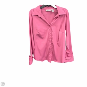 Blouse Long Sleeve By Unique Spectrum In Pink, Size: Xl Adjustable Cuffs Stretch Fit Engineering