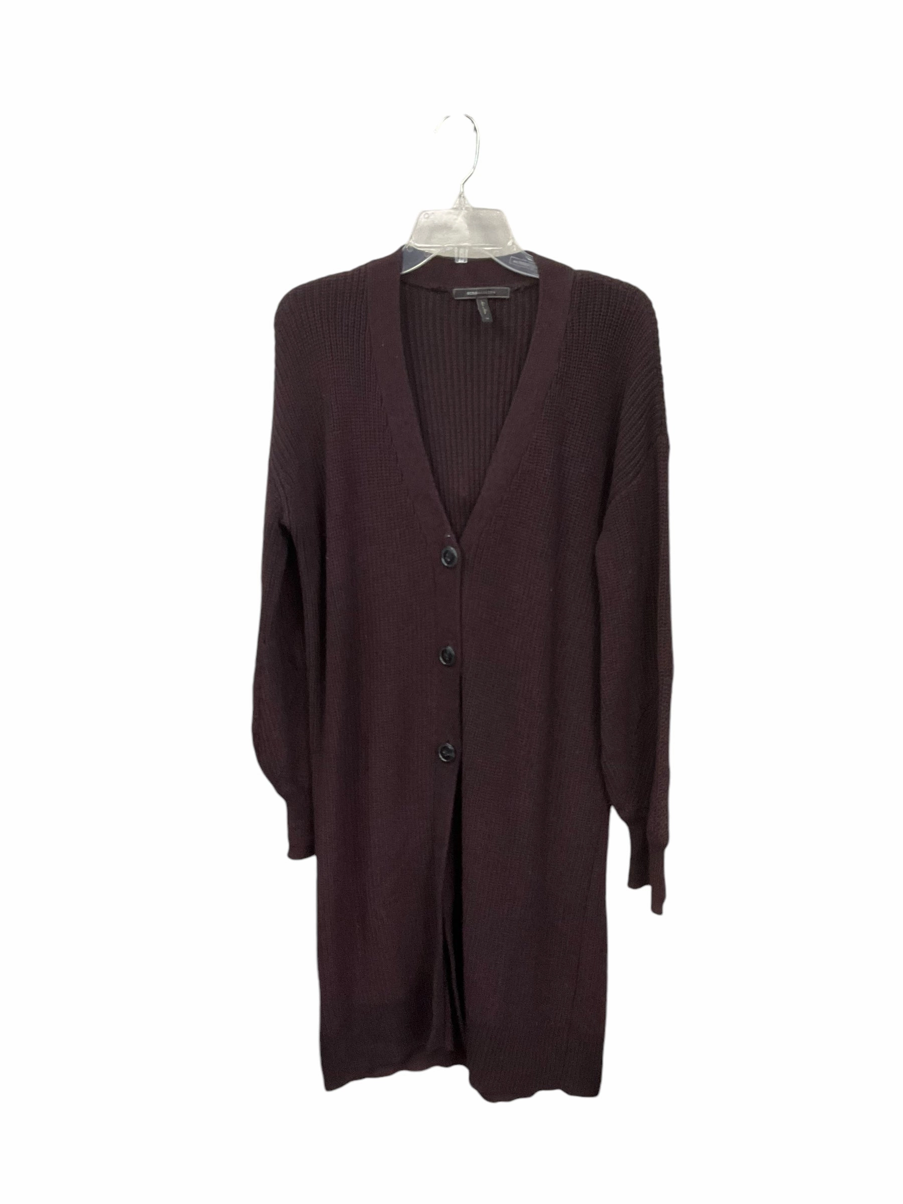 Casual Long Sleeve WrinkleResistant Cardigan By Bcbgmaxazria In Purple, Size: M