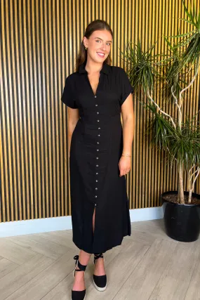 Luca Black Midi Dress Stylish Comfort Bride Side