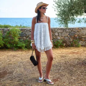 Yaya Lace Scarf Mini Dress Gentle Glow