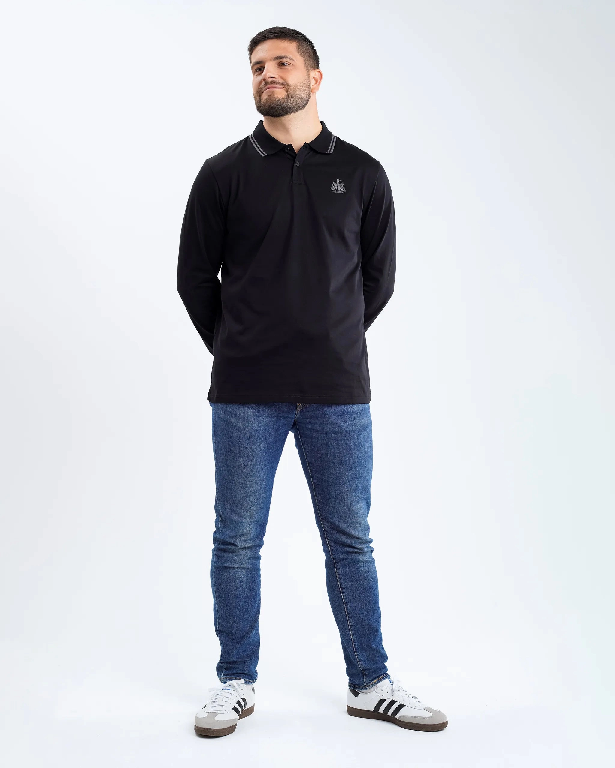 Trendy Wear Newcastle United Men's Black Label Long Sleeve Polo Shirt