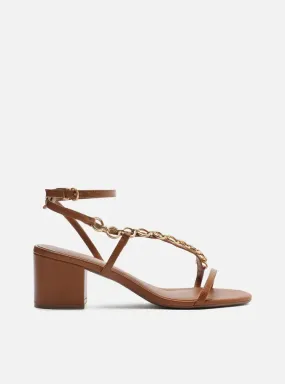 Mackenzie Leather  Block Sandal Foot Hug