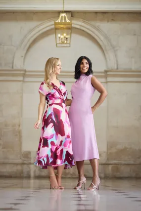 Sleek Tone Sophisticated cocktail dress Thea Lilac Midi Dress