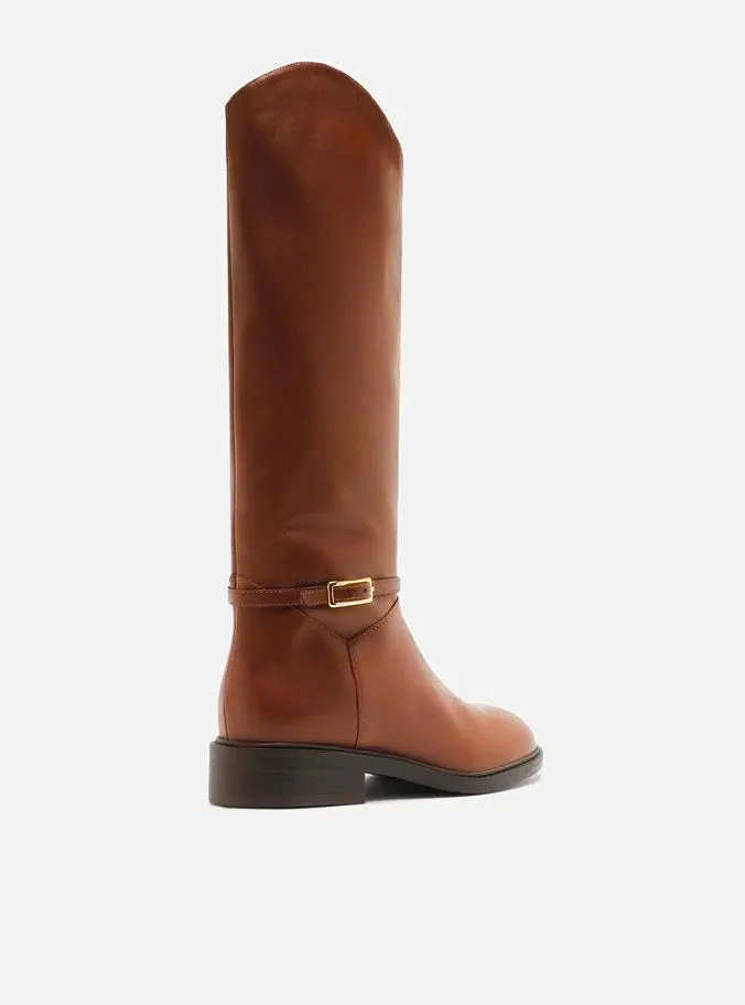 Mckenna Leather Wide  Block Boot Festival Ground Chukka Silhouette