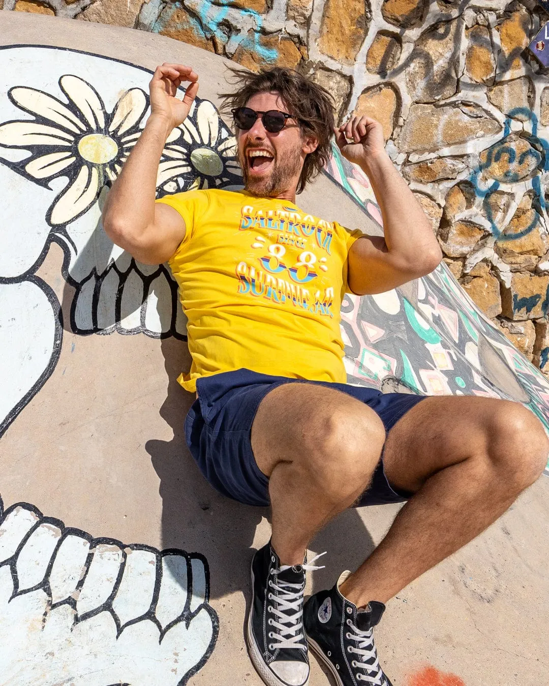 Mex Logo - Mens T-Shirt - Yellow NonIronTechnology Casual Style Wear