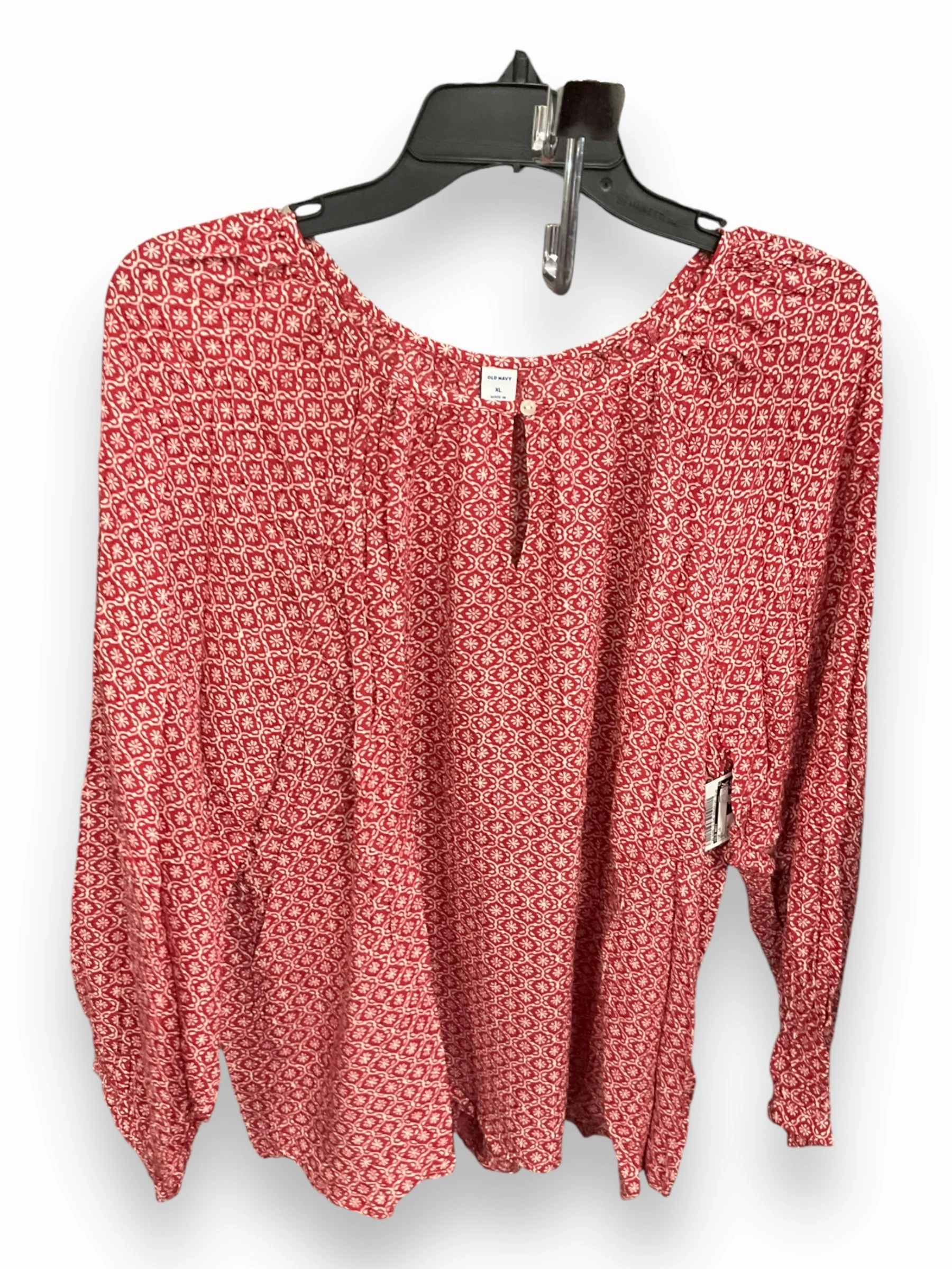 Top Long Sleeve By Old Navy In Red, Size: Xl Comfortable Design HighDensityFoam