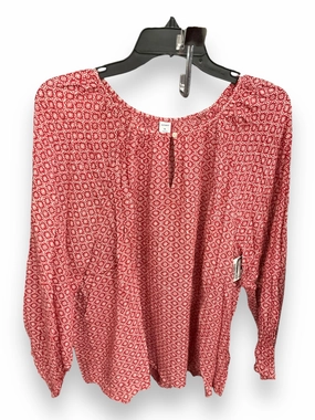Top Long Sleeve By Old Navy In Red, Size: Xl Comfortable Design HighDensityFoam