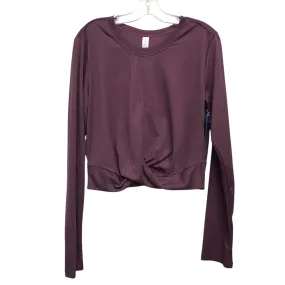 High Density Knit ZipClosure Athletic Top Ls Crewneck By Marika In Purple, Size:Xl
