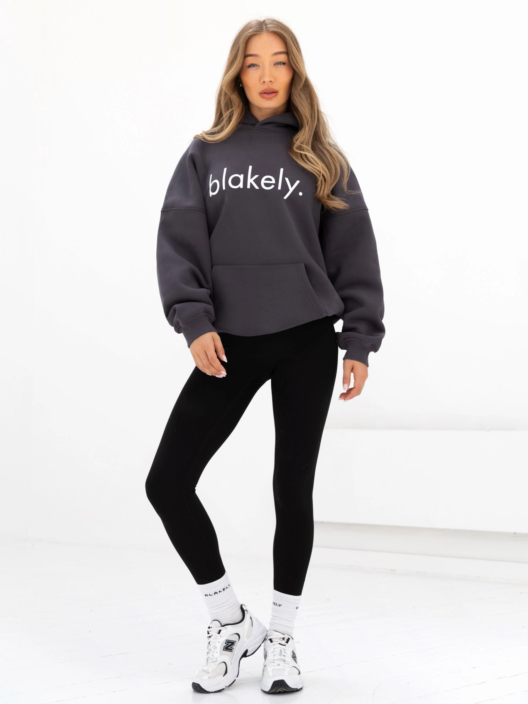 Logo Oversized Hoodie - Charcoal Unisex Design