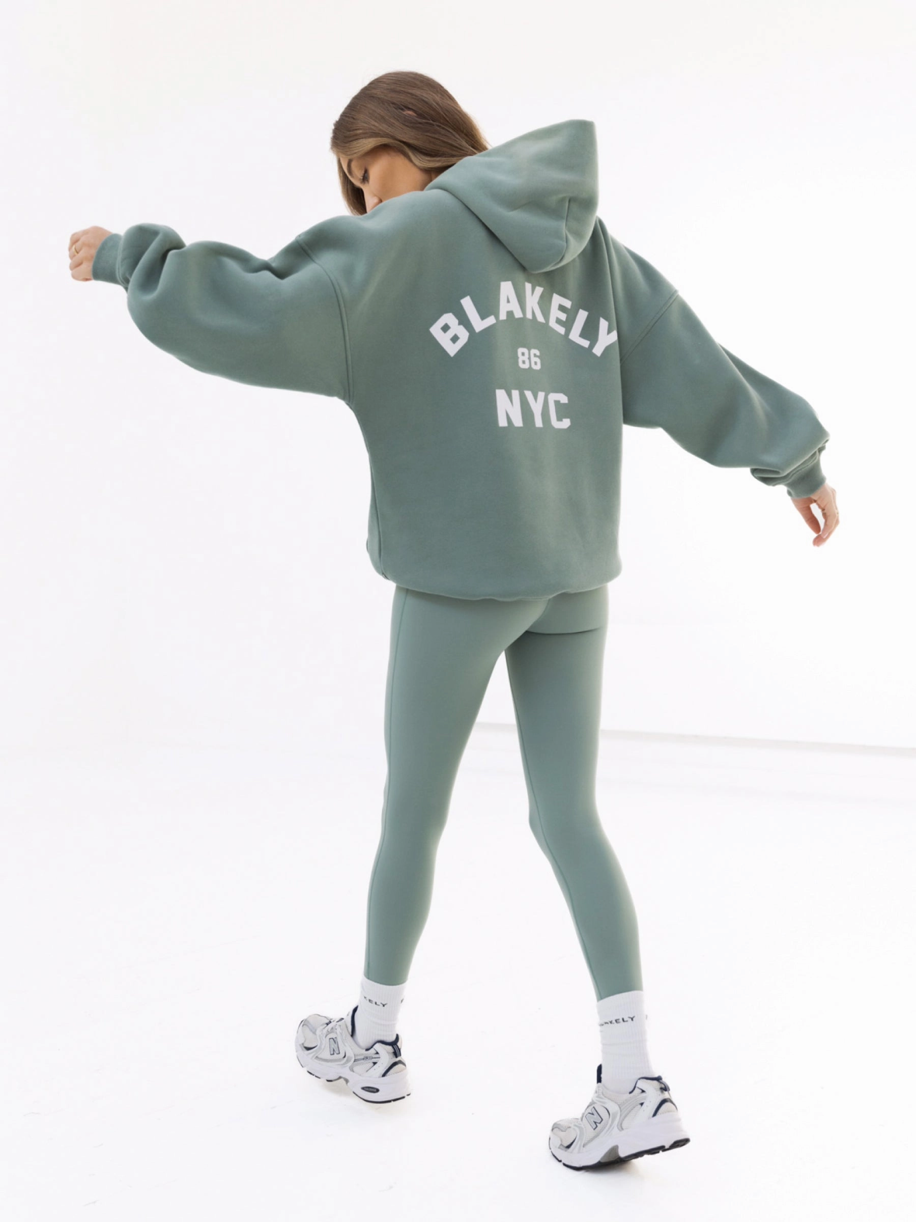 NYC Oversized Hoodie - Sage Green Monkey like