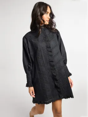 Mika Dress in Black Snap-Closure