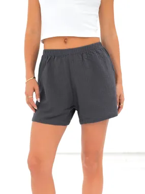 Mila Summer Shorts - Charcoal UPF Sun Protection Effortless Comfort