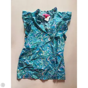 Top Short Sleeve Designer By Lilly Pulitzer In Blue, Size: Xs Eco Friendly Dye